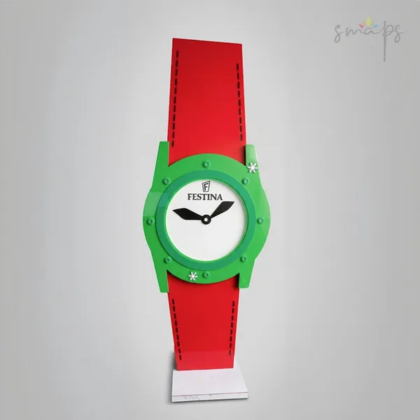 Svijetleća reklama u obliku Festina sata od pleksiglasa