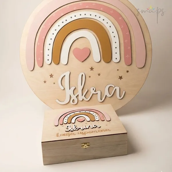 Poklon table i poklon kutija sa imenom od šperploče