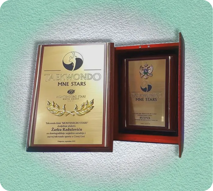 Specijalno izradjena plaketa za Teakwondo klub