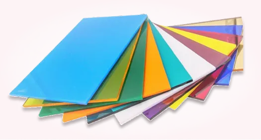 Uzorci pleksiglasa u raznim bojama