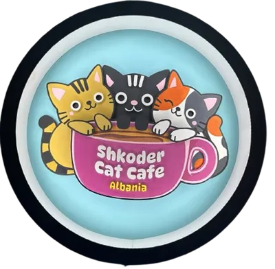 Svijetleca unutrasnja reklama za Shkoder Cat Cafe