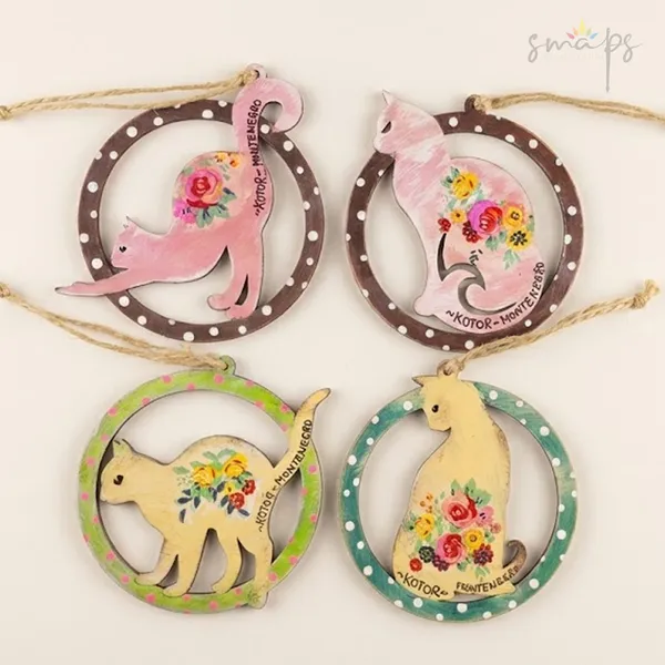 Suvenir podmetači za čaše u obliku mačke simbola Kotora