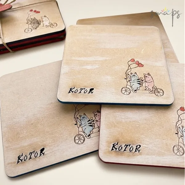 Suvenir podmetači za čaše sa simbolima mačke za Kotor