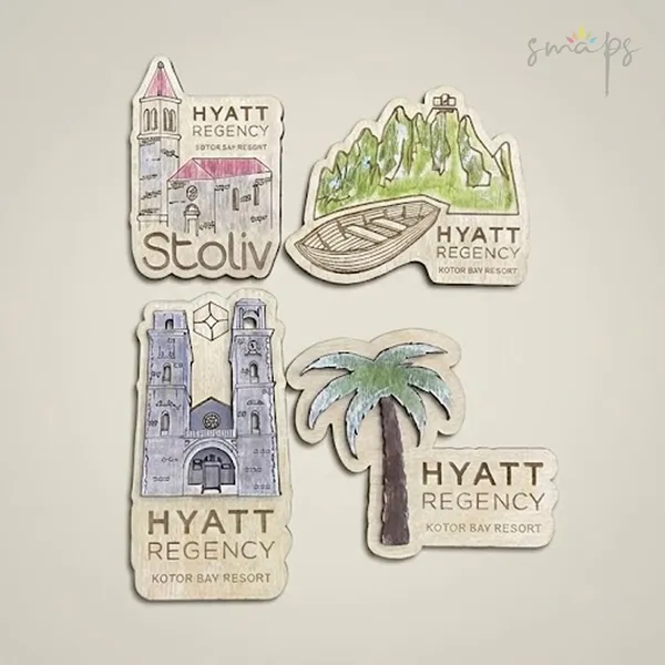 Suvenir magneti sa motivima Stoliva, Boke Kotorske i Kotora za HYATT Regency Kotor Bay Resort